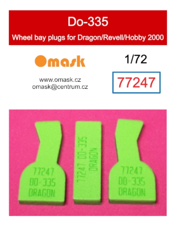 Omask 77247 Bouchons de puits de train d&amp;#39;atterrissage Do-335 Pfeil (pour Dragon/Revell/Hobby 2000) 1/72