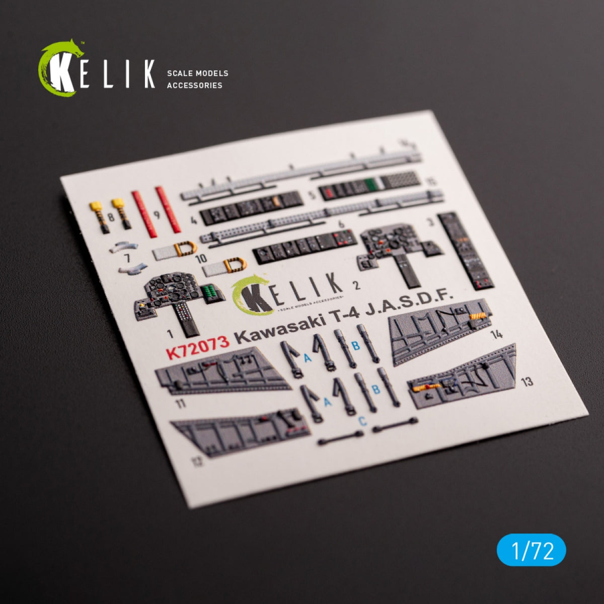 KELIK K72073 Kawasaki T-4 - interior 3D decals for Hasegawa kit 1/72