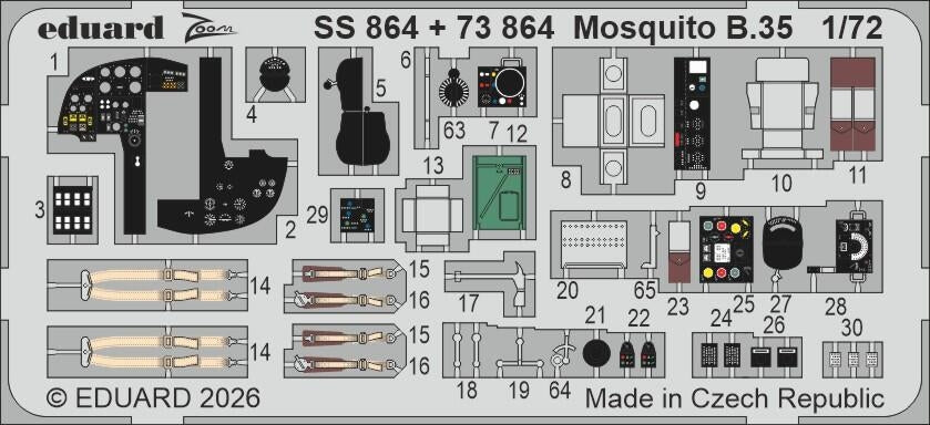 Eduard 73864 Mosquito B.35 for AIRFIX 1/72