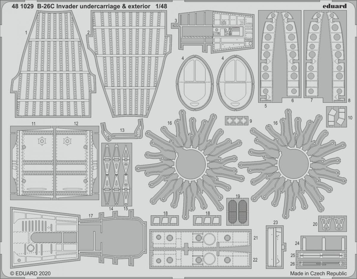 Eduard 481029 B-26C Invader undercarriage & exterior 1/48 ICM