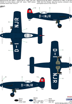 Special Hobby 72138 Messerschmitt Me 209V-1 1/72 – imagen 3
