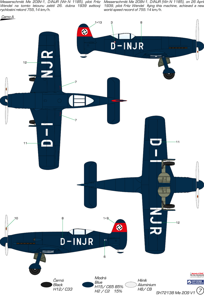 Special Hobby 72138 Messerschmitt Me 209V-1 1/72 – imagen 3