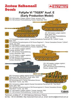 Techmod 72805 - Pz.Kpfw.VI Tiger Ausf.E (Early Production Model) 1/72 – imagen 2