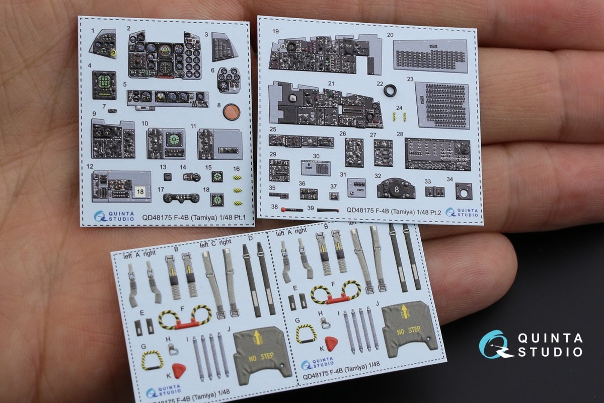 Quinta Studio QD48175 F-4B 3D-Printed &amp;amp; coloured Interior on decal paper (for Tamiya kit) 1/48 – Bild 2