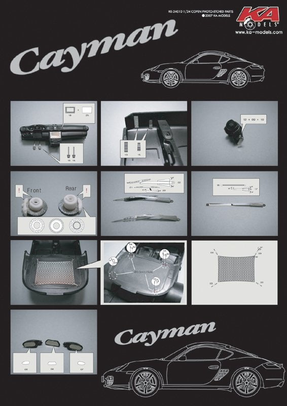 KA Models KE-24011 Porsche Cayman Detail-up Etched part 1/24 – imagen 3