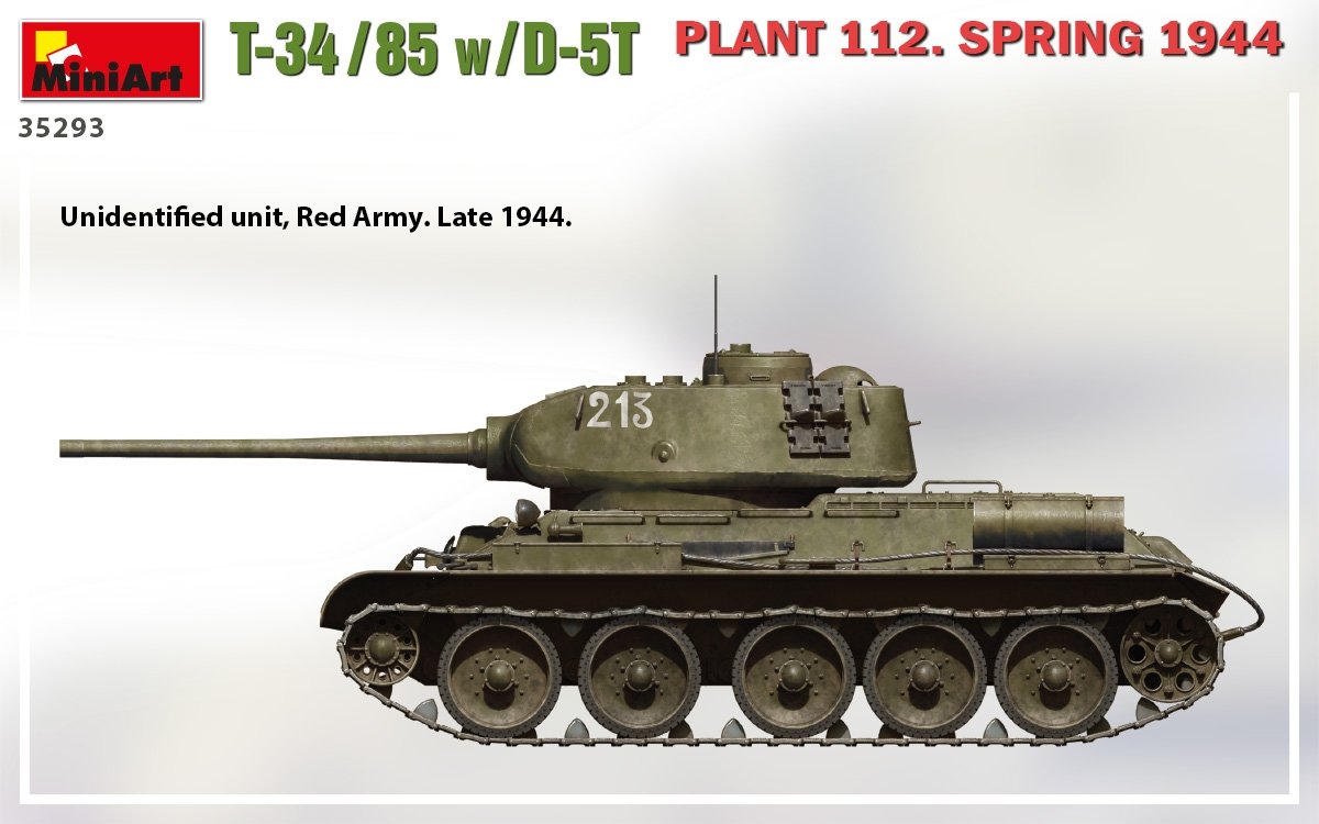 MiniArt 35293 T-34/85 w/D-5T PLANT 112. SPRING 1944 1/35 – imagen 4