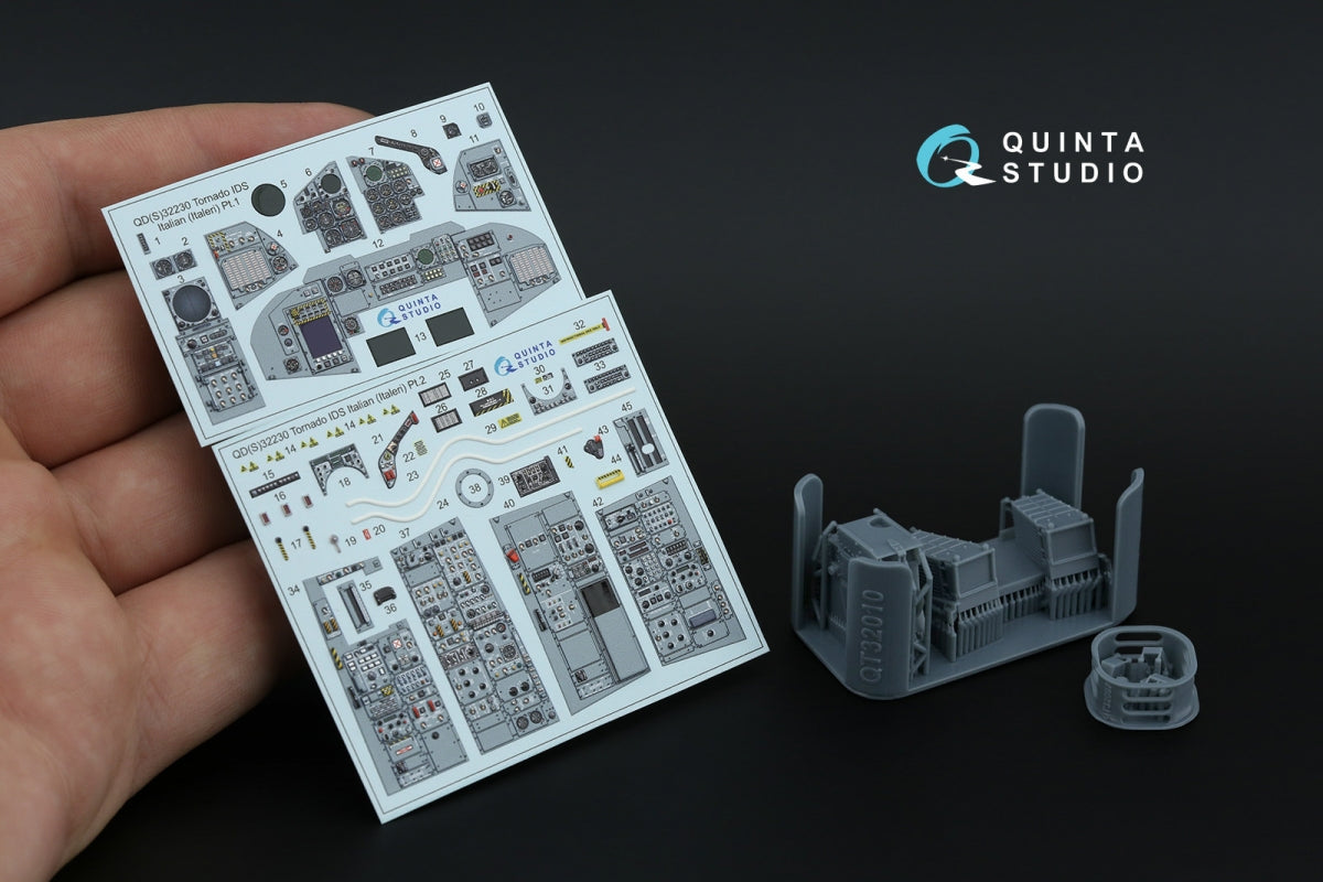 Quinta Studio QDS+32230 Tornado IDS Italian 3D-Printed &amp;amp; coloured Interior on decal paper (Italeri) (Small version) (with 3D-printed resin parts) 1/32 – zdjęcie 2