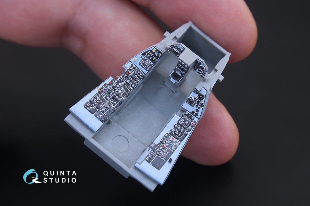 Intérieur imprimé en 3D et coloré sur papier décalcomanie Quinta Studio QD48167 F-16A (pour kit Kinetic) 1/48 – image 3
