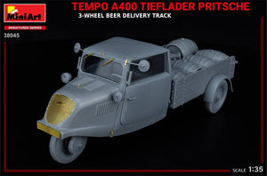 MiniArt 38045 TEMPO A400 TIEFLADER PRITSCHE 3-WHEEL BEER DELIVERY TRUCK 1/35 – Bild 15