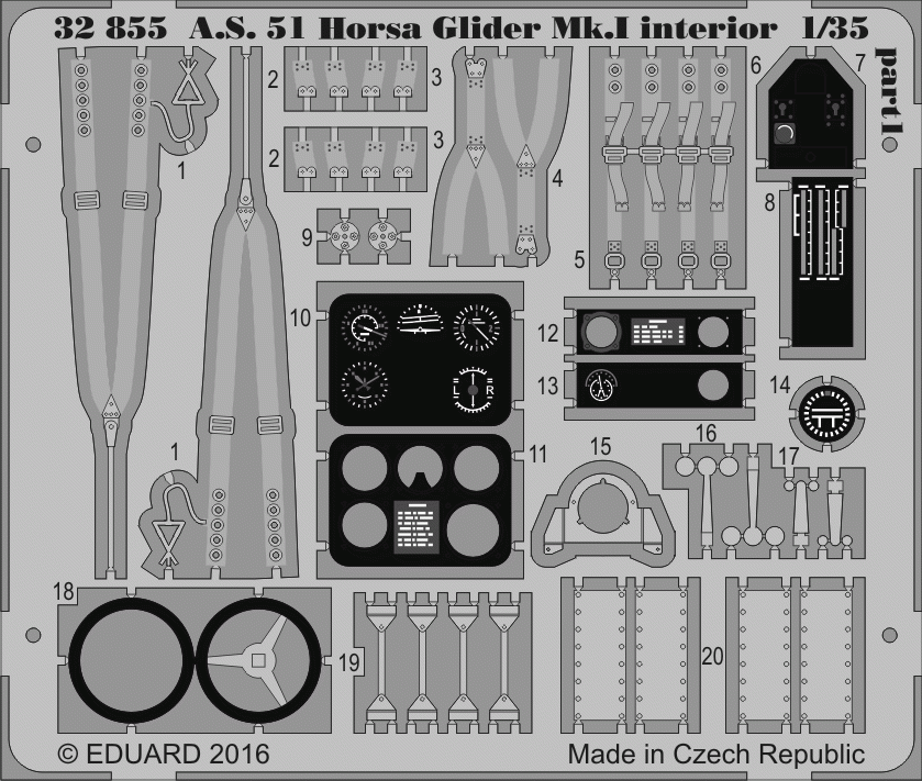 Eduard 32855 A. S. 51 Horsa Glider Mk. I interior 1/35 BRONCO – imagen 2