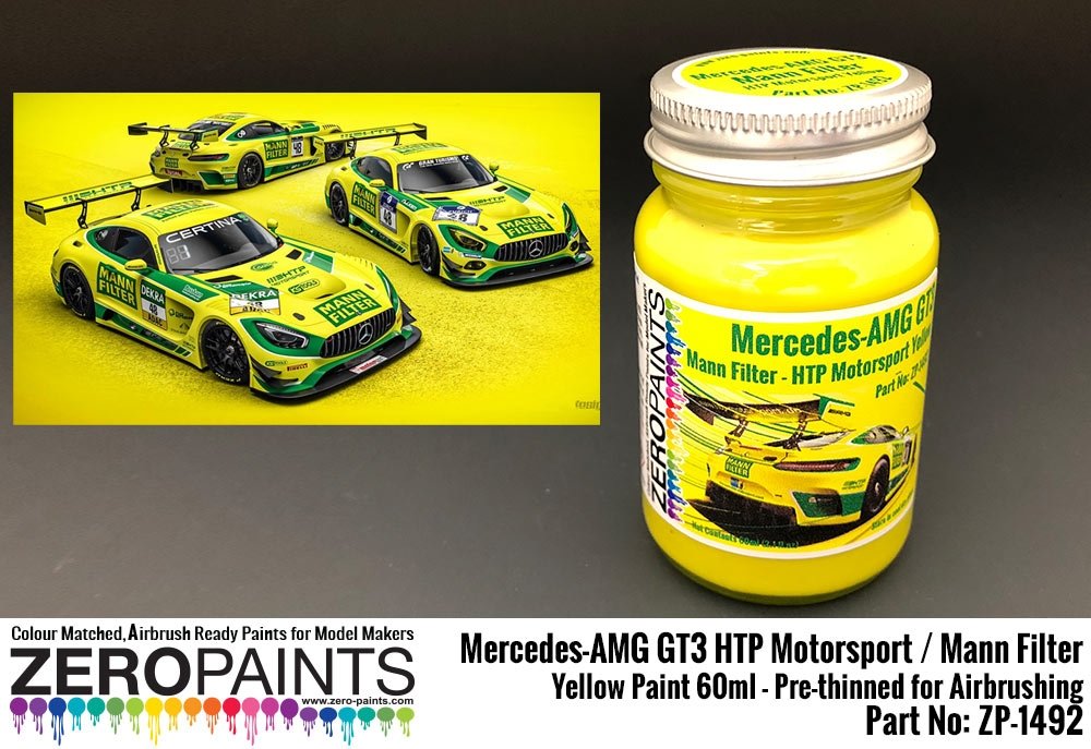 Peinture jaune Zero Paints ZP-1492 - Mercedes-AMG GT3 HTP Motorsport / Mann Filter 60 ml