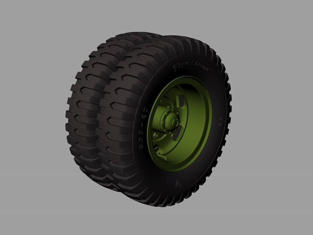 Panzer Art RE35-530 M35&amp;amp;M109 trucks road wheels (Firestone) 1/35 – immagine 2