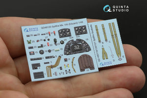 Quinta Studio QD48120 Spitfire Mk.VIII 3D-Printed &amp;amp; coloured Interior on decal paper (Eduard) 1/48 – Bild 2