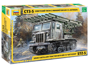Zvezda 3700 Soviet artillery tractor with BM-13 Katyusha STZ-5 1/35