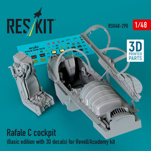 RESKIT RSU48-0290 Cockpit Rafale C (Édition de base avec décalcomanies 3D) pour maquette Revell/Academy (impression 3D) au 1/48 – image 2