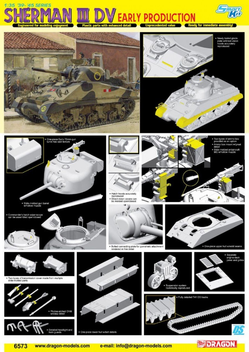 Dragon 6573 Sherman III DV, Première production (1/35) – image 3
