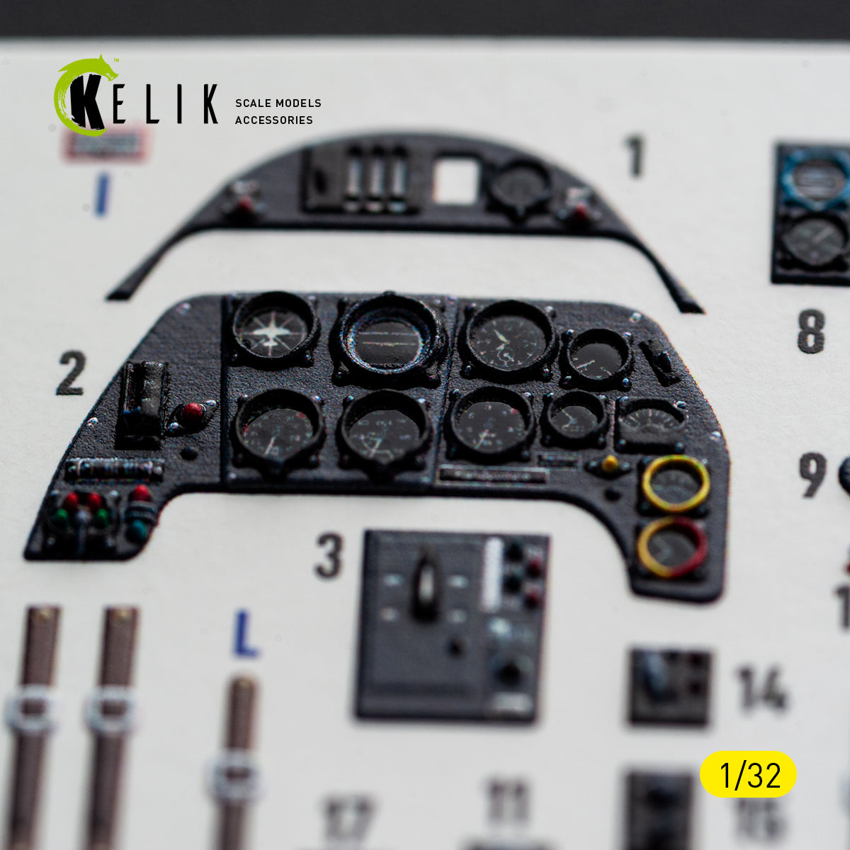 KELIK K 32056 Bf-109 G2/4 - interior 3D decals for Revell kit 1/32 – imagen 3