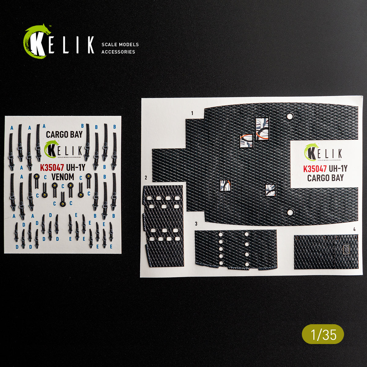 KELIK K35047 UH-1Y VENOM Cargo Bay - interior 3D decals for Trumpeter kit 1/35 – immagine 5