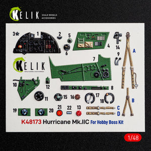 KELIK K48173 Hurricane Mk.IIC - interior 3D decals for HobbyBoss kit 1/48 – imagen 2