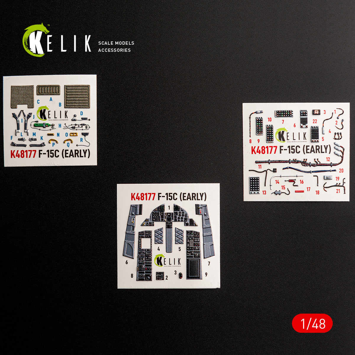 KELIK K48177 F-15C (Early) - interior 3D decals for Hasegawa kit 1/48 – Bild 13