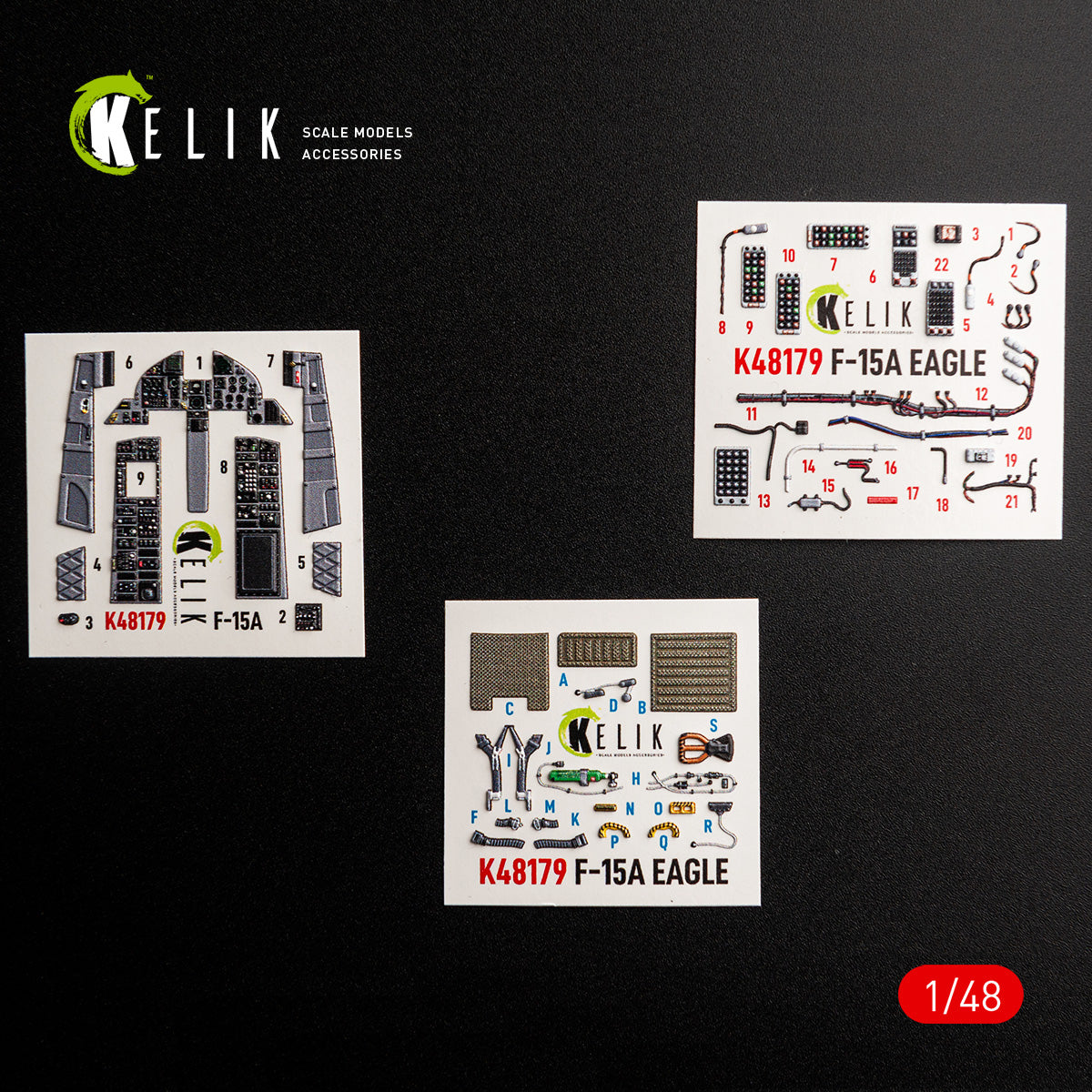 KELIK K48179 F-15A - interior 3D decals for Hasegawa kit 1/48 – Bild 2