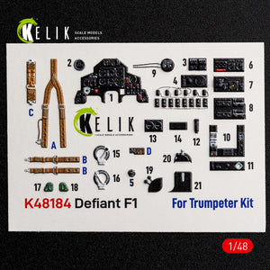 KELIK K48184 Defiant Fi - interior 3D decals for Trumpeter kit 1/48 – imagen 7