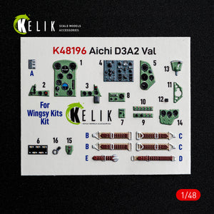 KELIk Aichi K48196 D3A2 Val - interior 3D decals for Wingsy Kits kit 1/48 – immagine 2