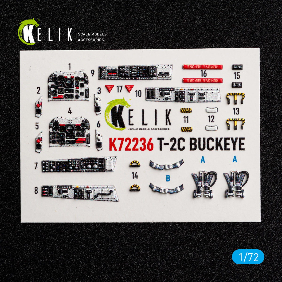 KELIK K72236 T-2C BUCKEYE - interior 3D decals for Wolfpack kit 1/72 – image 2