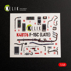 KELIK K48176 F-15C (Late) - interior 3D decals for Hasegawa kit 1/48 – Bild 5