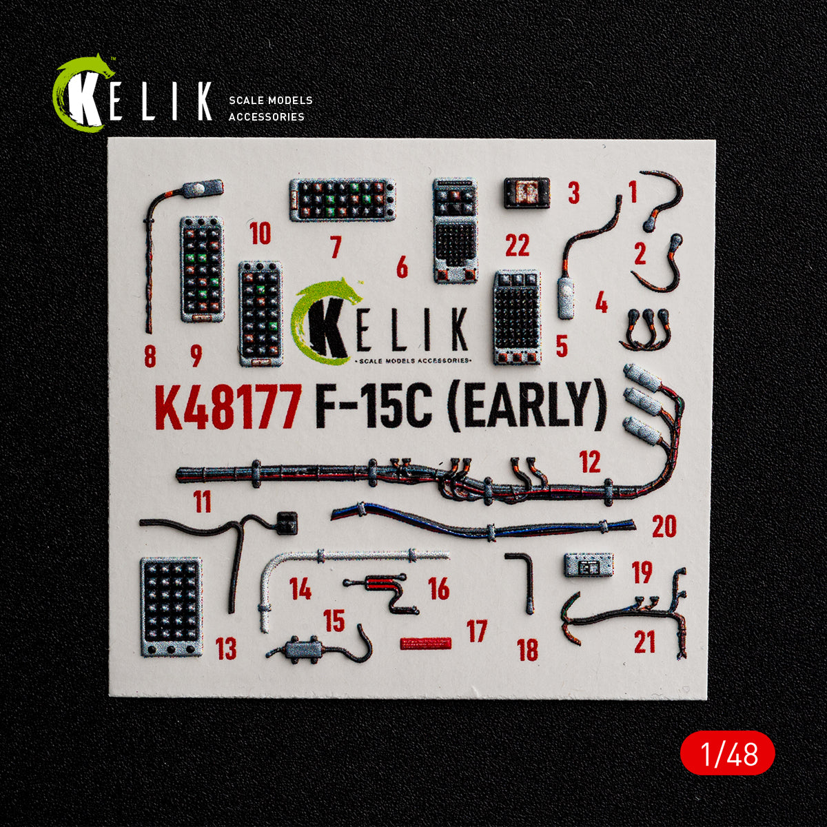 KELIK K48177 F-15C (Early) - interior 3D decals for Hasegawa kit 1/48 – Bild 9