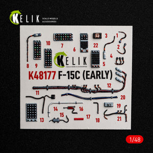 KELIK K48177 F-15C (Early) - interior 3D decals for Hasegawa kit 1/48 – Bild 9