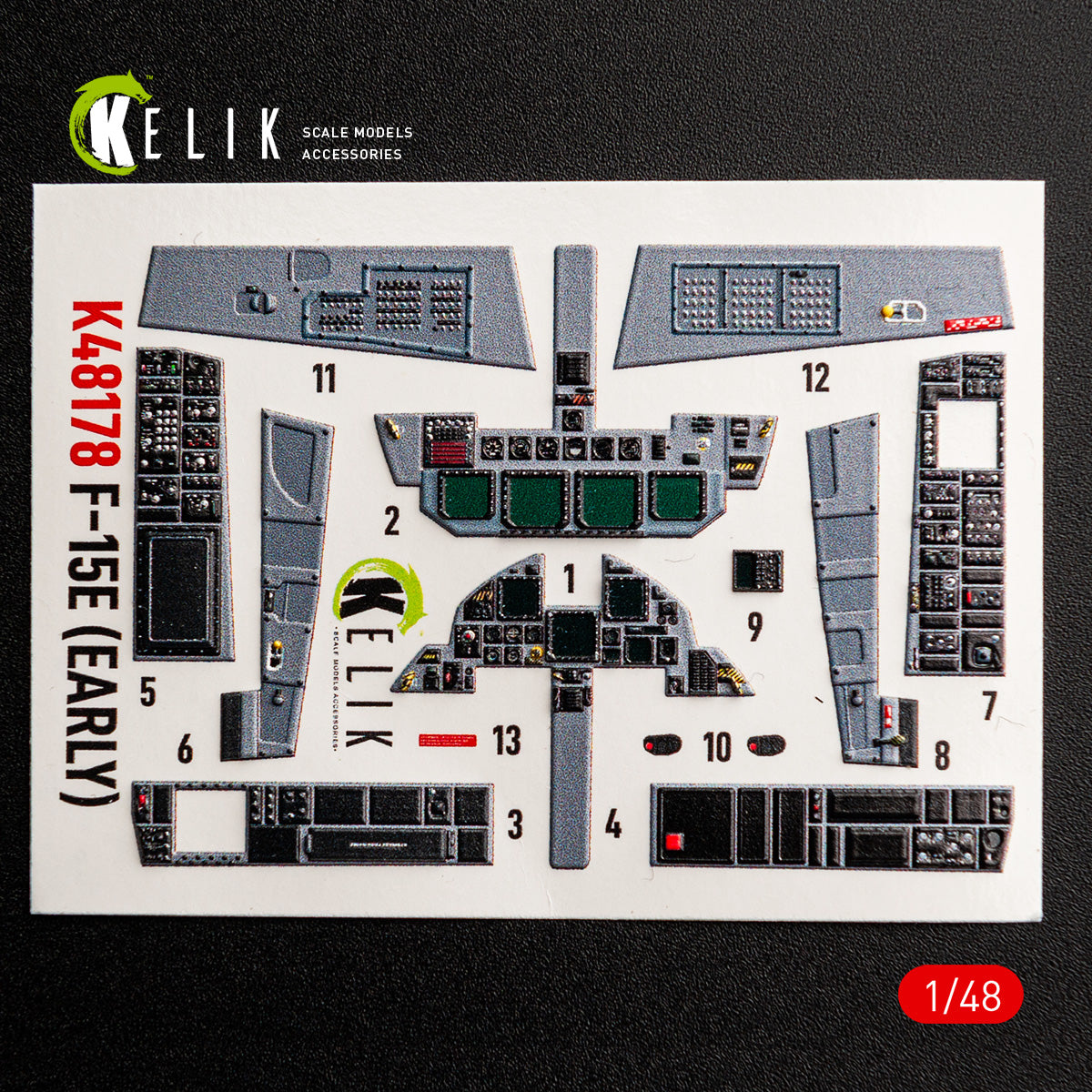 KELIK K48178 F-15E (Early) - interior 3D decals for Hasegawa kit 1/48 – Bild 3