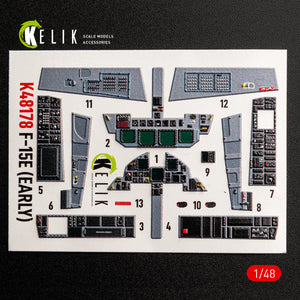KELIK K48178 F-15E (Early) - interior 3D decals for Hasegawa kit 1/48 – Bild 3