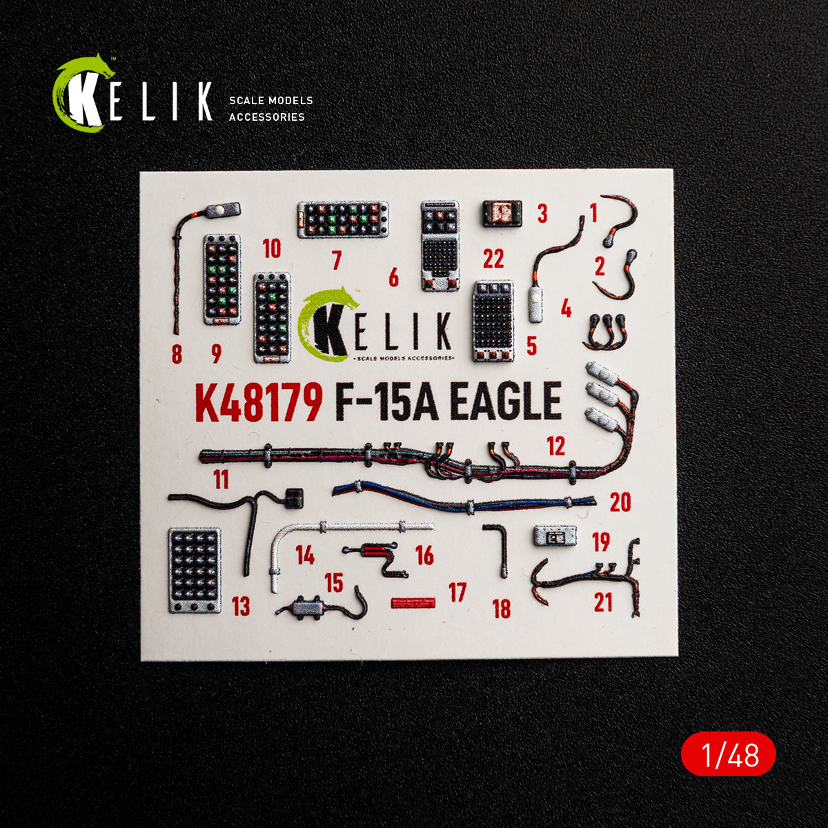 KELIK K48179 F-15A - interior 3D decals for Hasegawa kit 1/48 – Bild 5