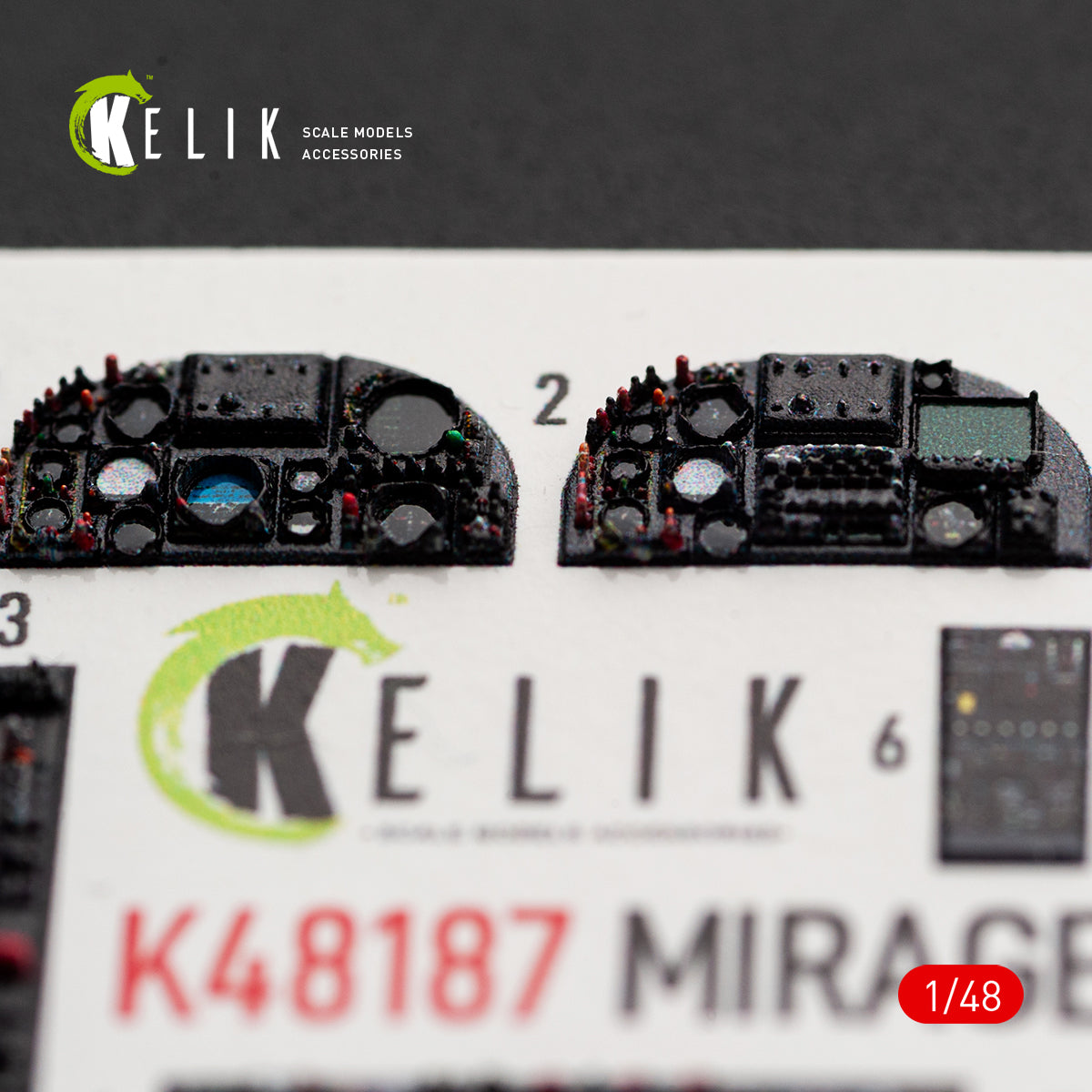 KELIK K48187 Mirage F1C/CR - interior 3D decals for Italeri kit 1/48 – imagen 3