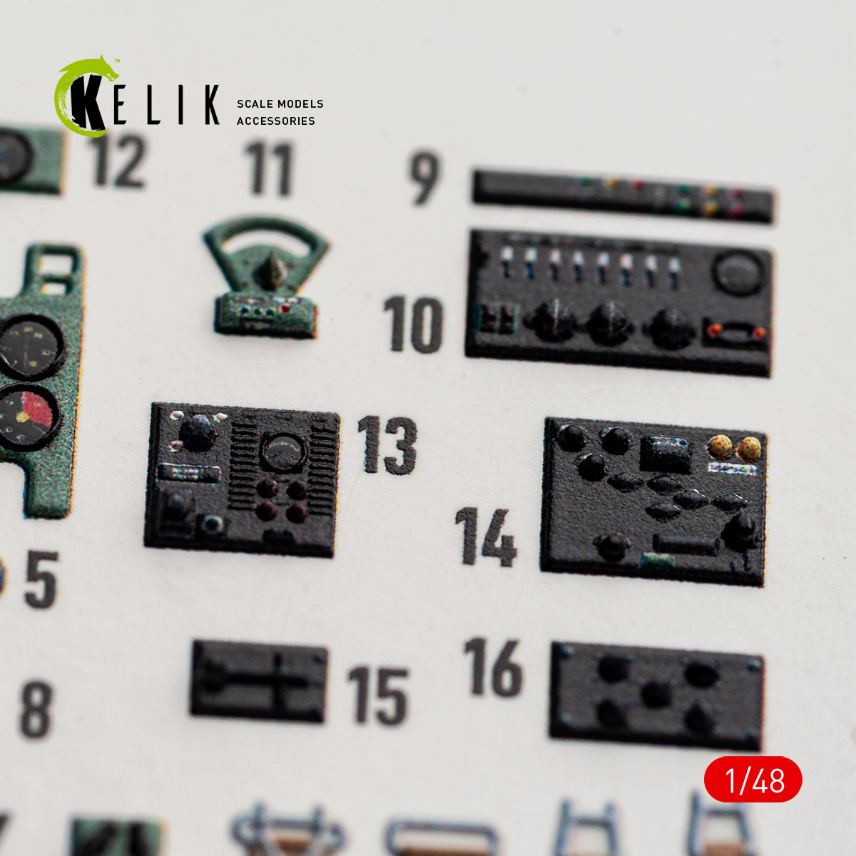 KELIK K48189 A6M2b Zero - interior 3D decals for Academy kit 1/48 – Bild 3