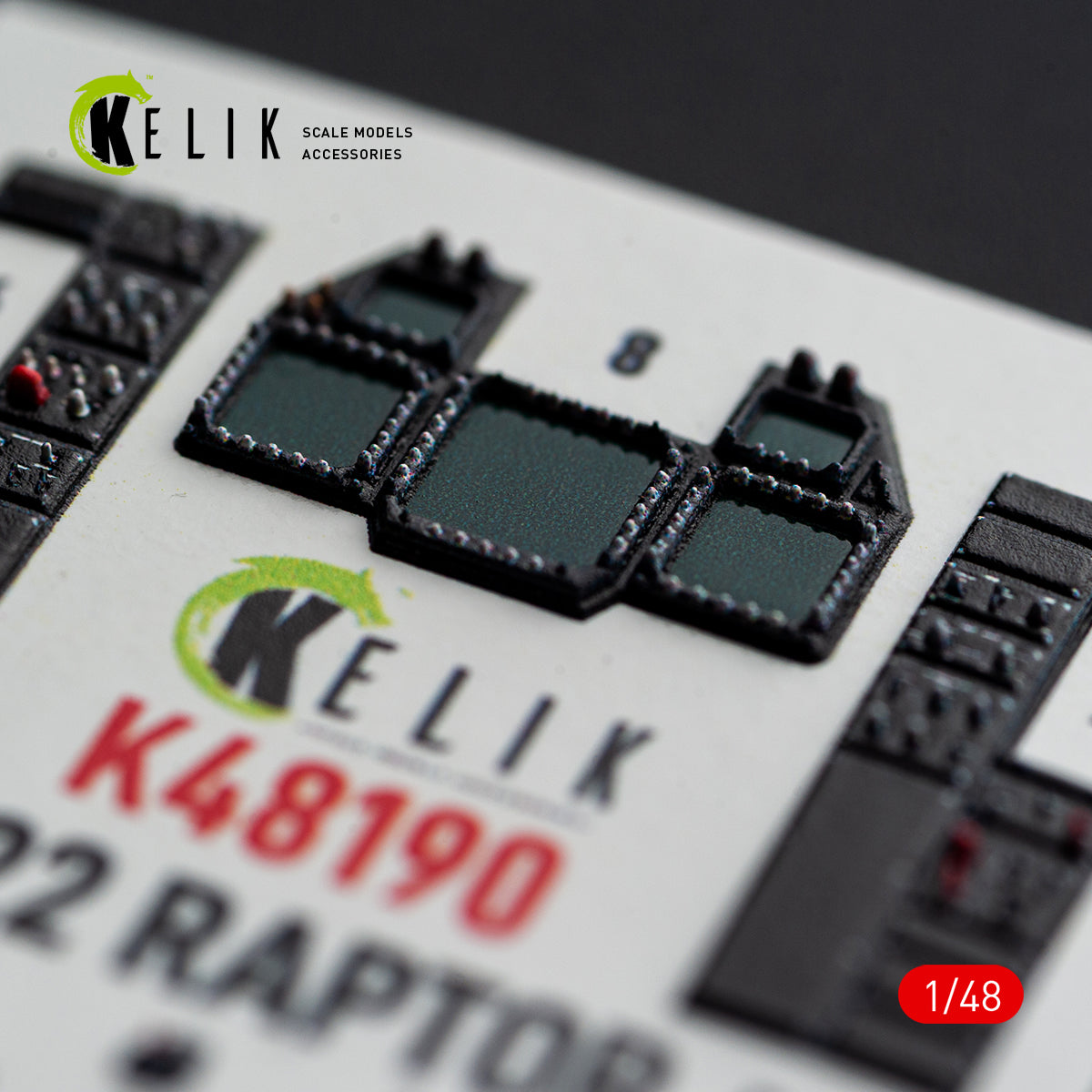 KELIK K48190 F-22 Raptor - interior 3D decals for Hasegawa kit 1/48 – imagen 3