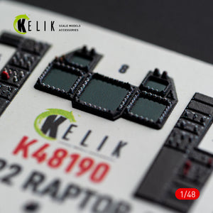 KELIK K48190 F-22 Raptor - interior 3D decals for Hasegawa kit 1/48 – imagen 3