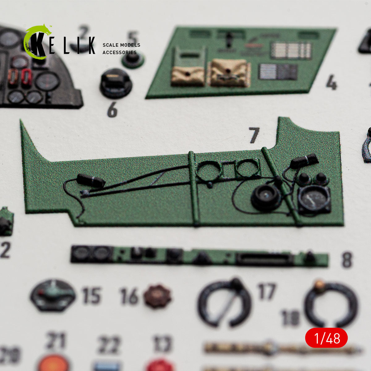 KELIK K48173 Hurricane Mk.IIC - interior 3D decals for HobbyBoss kit 1/48 – imagen 4
