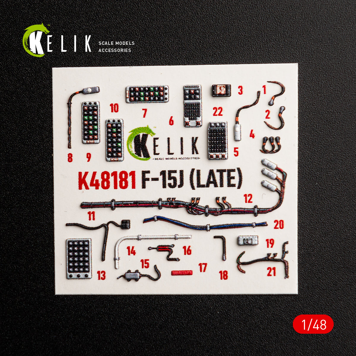 KELIK K48181 F-15.1 (Late) - interior 3D decals for Hasegawa kit 1/48 – Bild 6