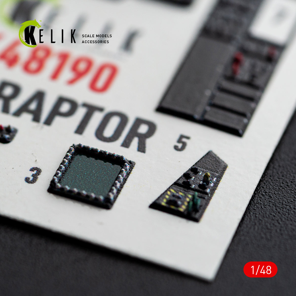 KELIK K48190 F-22 Raptor - interior 3D decals for Hasegawa kit 1/48 – imagen 4