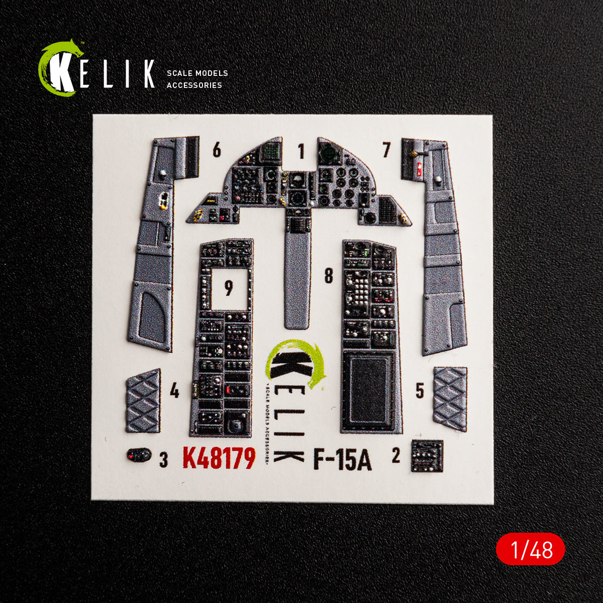 KELIK K48179 F-15A - interior 3D decals for Hasegawa kit 1/48 – Bild 7