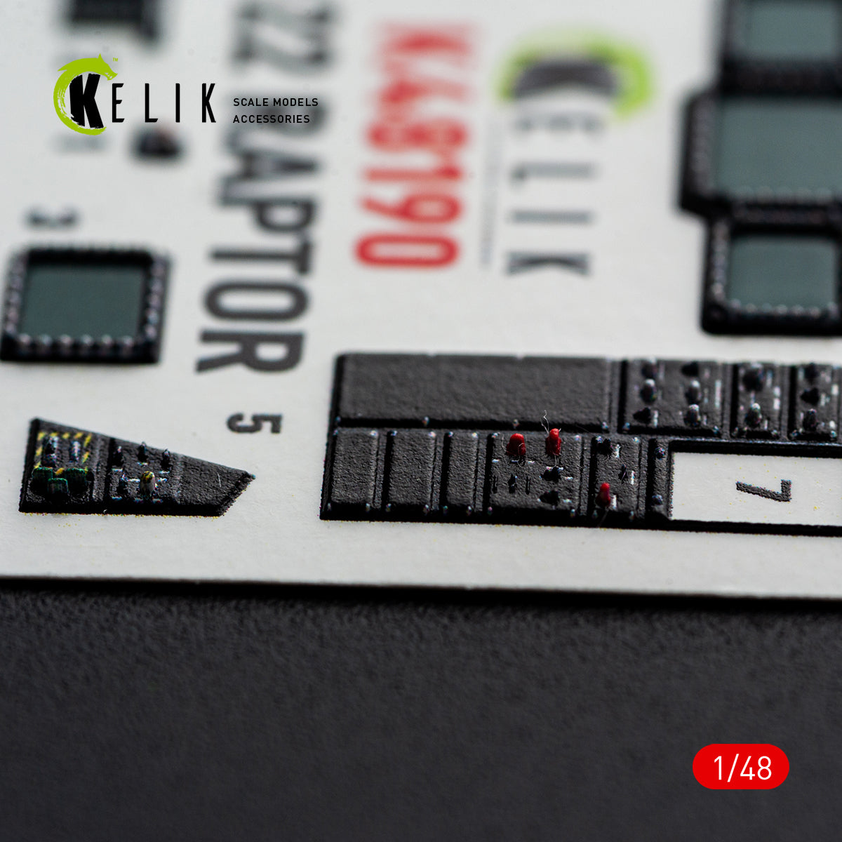 KELIK K48190 F-22 Raptor - interior 3D decals for Hasegawa kit 1/48 – imagen 5