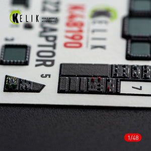KELIK K48190 F-22 Raptor - interior 3D decals for Hasegawa kit 1/48 – imagen 5