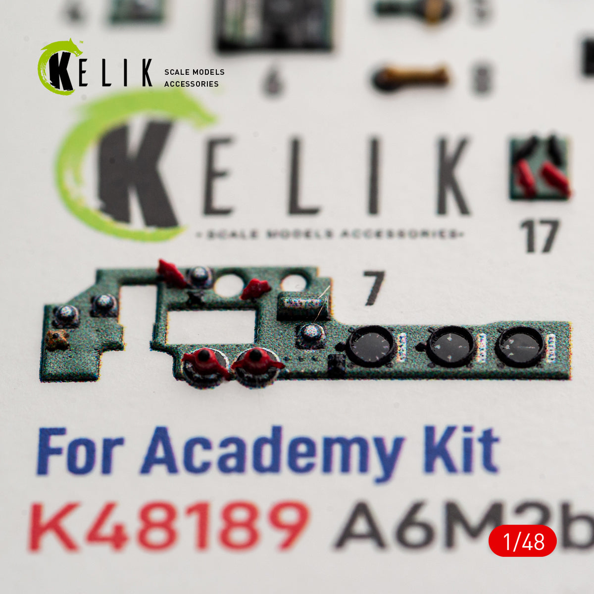 KELIK K48189 A6M2b Zero - interior 3D decals for Academy kit 1/48 – Bild 6
