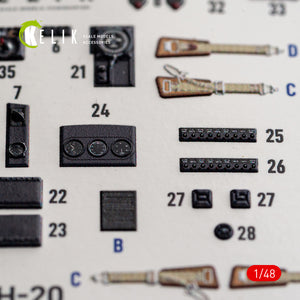 KELIK K48192 He-111 H-20 - interior 3D decals for ICM kit 1/48 – imagen 6