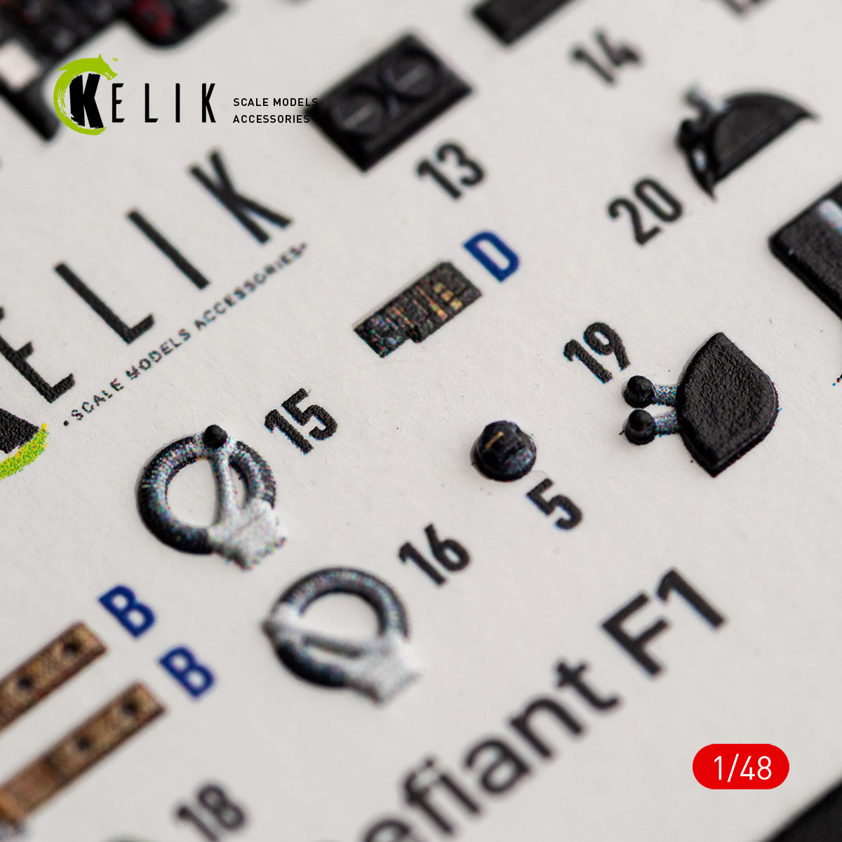 KELIK K48184 Defiant Fi - interior 3D decals for Trumpeter kit 1/48 – imagen 2