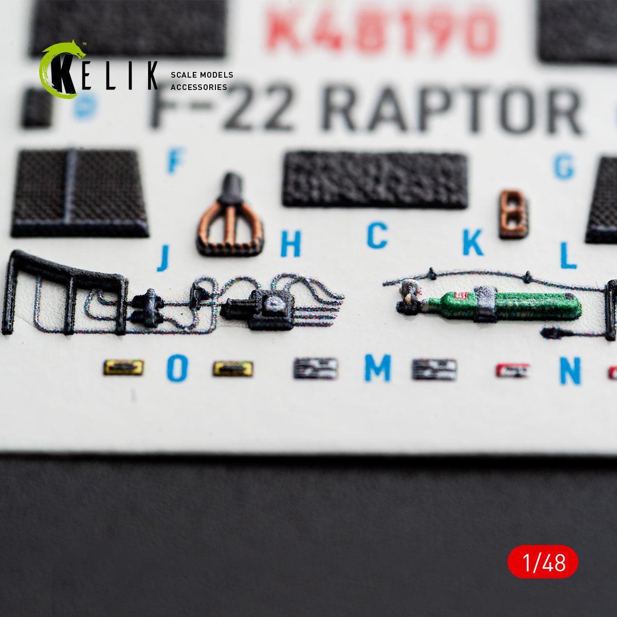 KELIK K48190 F-22 Raptor - interior 3D decals for Hasegawa kit 1/48 – imagen 7