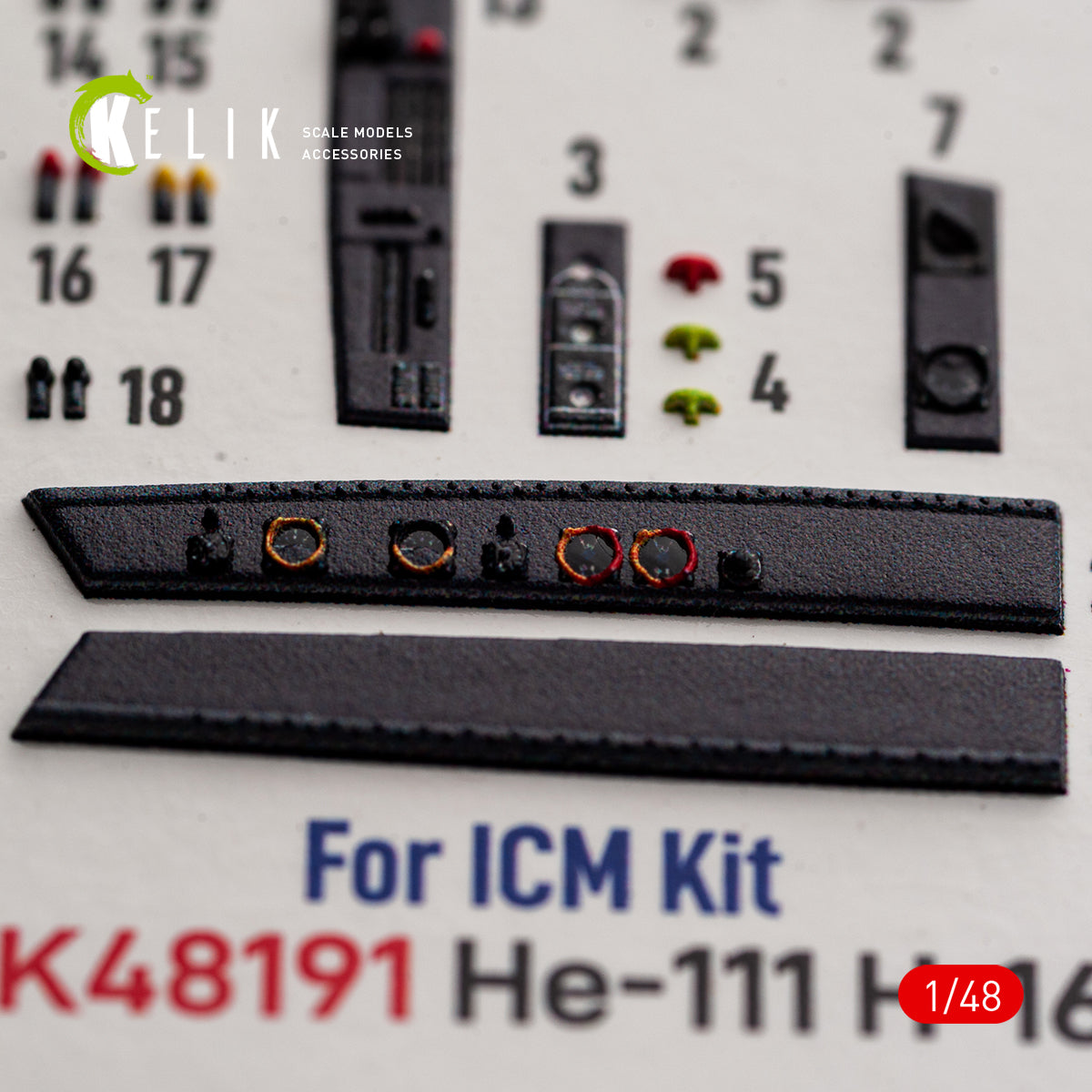 KELIK K48191 He-111 H-16 - interior 3D decals for ICM kit 1/48 – Bild 7