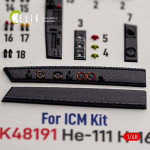 KELIK K48191 He-111 H-16 - interior 3D decals for ICM kit 1/48 – Bild 7
